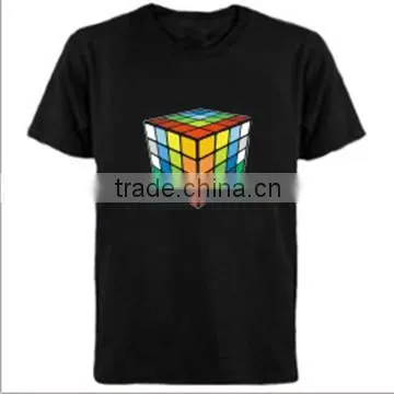 Magic Cube el Flashing T-shirt Panel With 4pcs AAA Battery Inverter