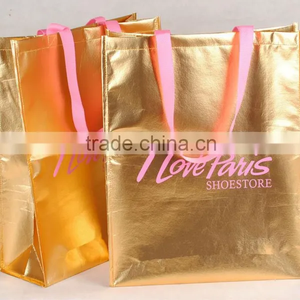 Shiny Laminated Non-Woven Tropic Shopper Tote Bag