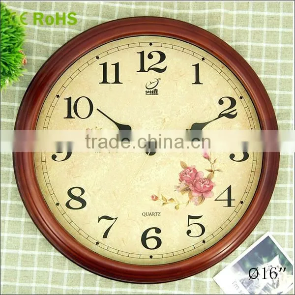 High Quality Quartz Analog Type Decorative Round Wooden Wall Clock Antique Wall Clock