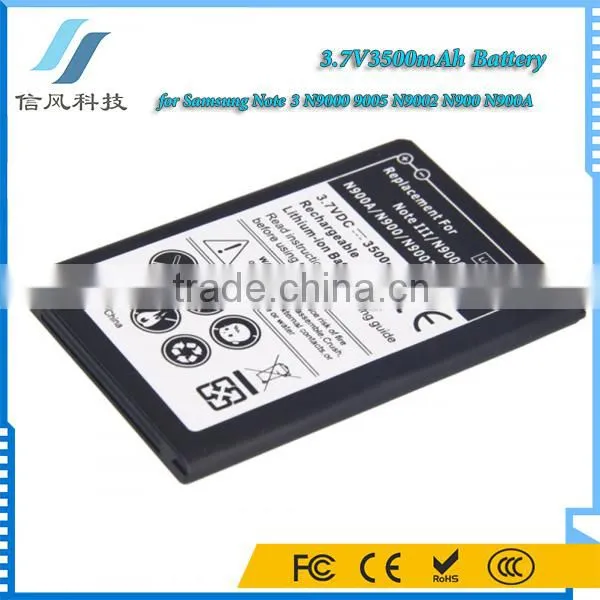 3.7V 3500mAh Replacement Battery for Samsung Note 3 N900A 9005 N9002 N900 N9000 Battery Black photo-2