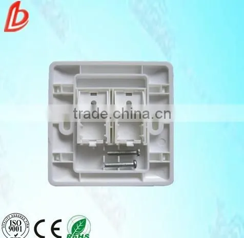 Network RJ45 Keystone 2-Port Faceplate for RJ45 Jack With Shutter Made in Shenzhen China photo-2