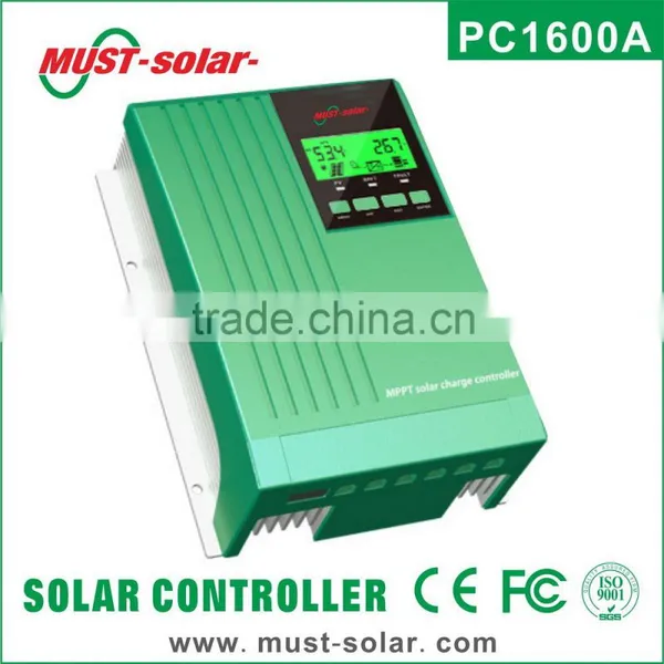 < Must Solar> HOT! CE ISO approved 20A 12V/24V LCD/LED high efficiency MPPT solar charge controller three colors for choice
