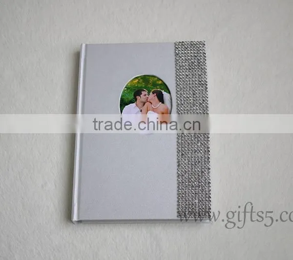 White Wedding Guest Book With Photo Frame photo-2
