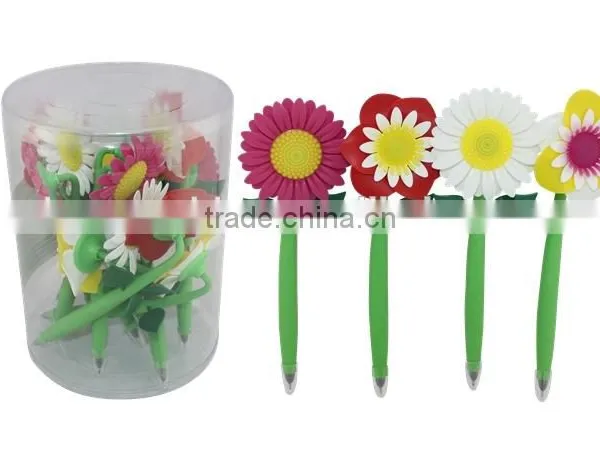 2016 Yes Novelty Colorful Flower Pen/flower Plastic Ball Point Pen photo-2