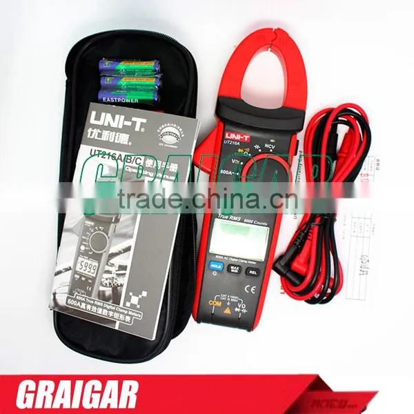 UNI-T UT216A True RMS Digital Clamp Meters Auto Range w/ NCV Capacitance AC&DC Voltage AC Current Ohm Tester Multimetro photo-2