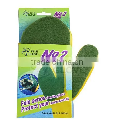 Kitchen Sponge Scourer With Latex Glove photo-2