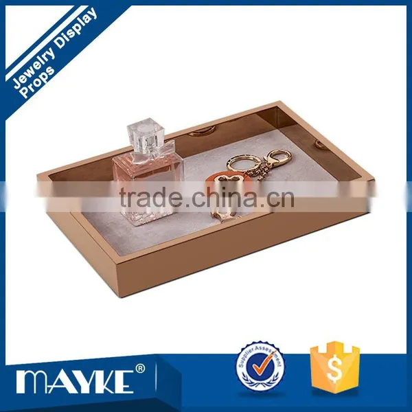 High Quality and Hot Saling Diaplay Tray,Excellent Electroplating Stainless Steel Belts Jewelry Perfume Makeups Display Tray photo-4