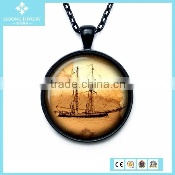 925 Ladies New Trendy Voyage Painting Jewelry Pendant photo-2