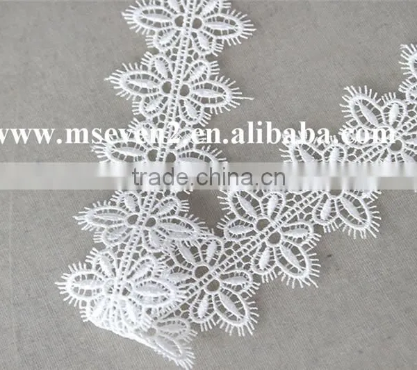 Nice White Color 100% Polyester Material Ladies Scolloped Shaped Lace Trim Eyelash Embroidery Lace in 4.5cm photo-2