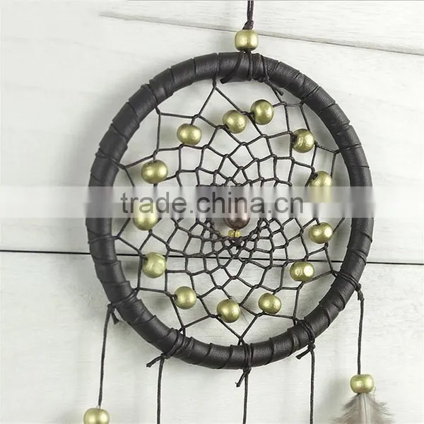 Promotional Christmas Gift Ornament Home Room Interior Decoration Accessories Handmade Traditional Black Leather Dream Catcher photo-5