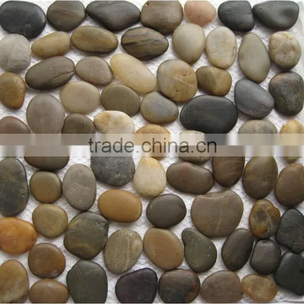 Natural Black River Pebbles Stone Mosaic Paver photo-5