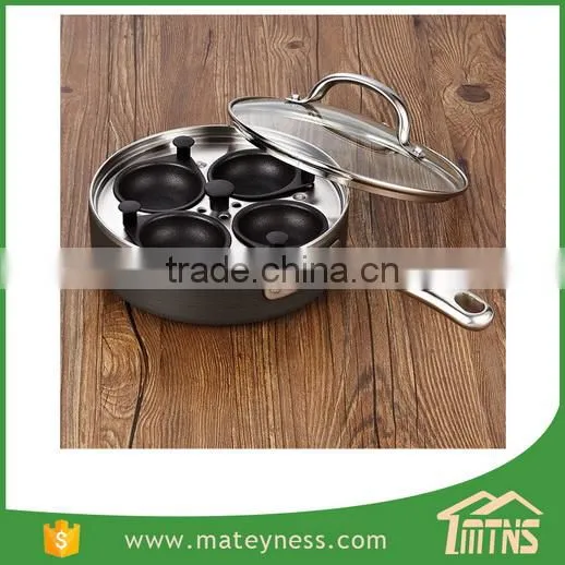 4-Cup Nonstick Aluminum Alloy Egg Poacher Pan photo-2