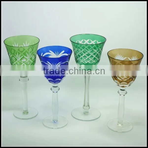 2017 China Traditional Made Overlay Etched Pink Wine Glass photo-2