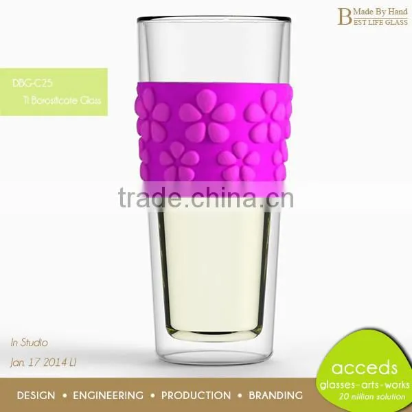 Colorful Gluesheath Heat Resistant Glass Milk Cup photo-3