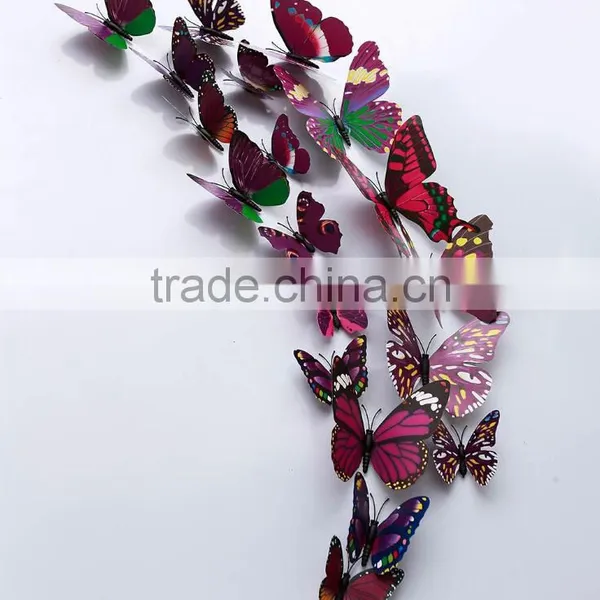 12PCS 3D Butterfly Wall Stickers Decoration Art Decorations 4 Size photo-3