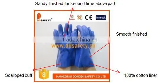 DDSAFETY Top Quality Professional Blue Pvc Construction Safety Working Gloves photo-4