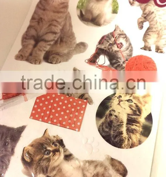 Cat Design Sticker, Lovely Cat Sticker for Decoration, Vivid Animal Decorative Shinny Glitter Sticker photo-4