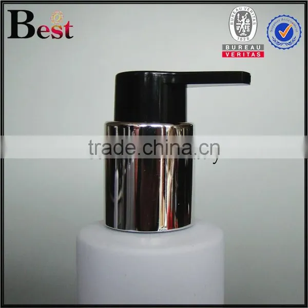 Cosmetic Screen Printing Flat Shoulder Beard Oil Pomade Shampoo Detergent Lotion White Aluminum Pump 200ml Plastic Bottle photo-3
