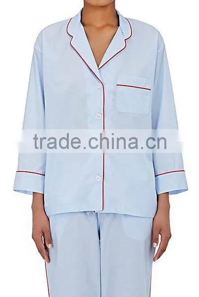Wholesale Custom Made in China Plain Indian Cotton Spandex Cotton Pajama Tops and Pants photo-2