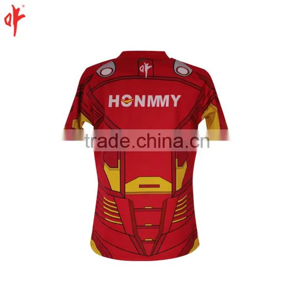 Fully Sublimation Iron Man Design Rugby Shirt , Custom Design Rugby Jersey photo-3