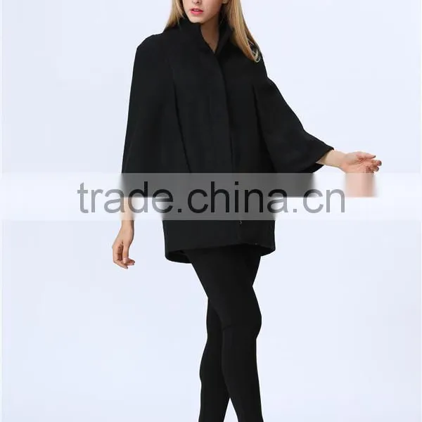 New Arrival Ladies Fashion Design Elegant Winter/Autumn Dolman Cape Coat for Women photo-5