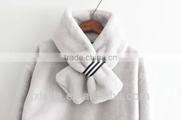 100%cotton Thick Warm Pullover Hoodie With Scarf photo-2