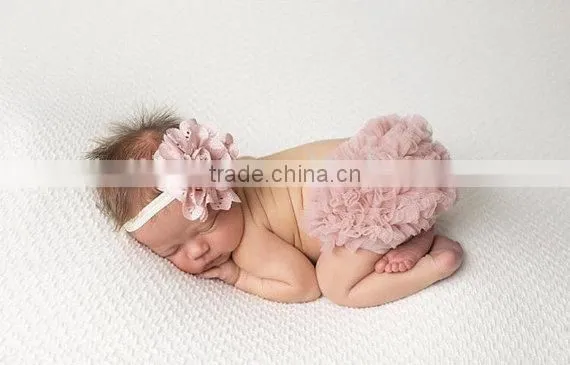 Baby Underwear Chiffon Fabric Ruffle Bloomers Match Same Color Hair Accessories photo-2