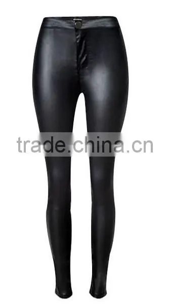 EY0206P Europea Lady High Waist pu Leather Feets Pants Women Pants pu Pants photo-3
