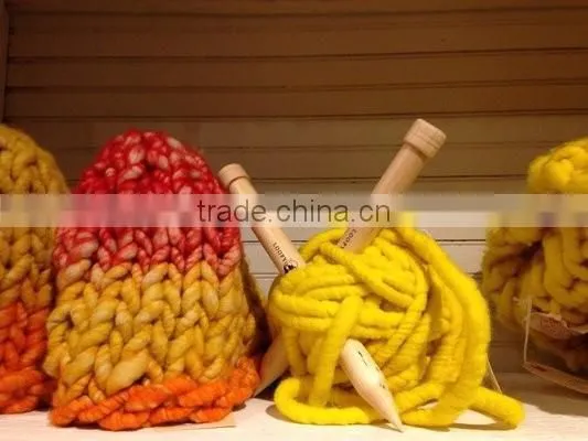 Yellow 100 Acrylic Super Chunky Yarn for Quick Knitting Lady Hat photo-2