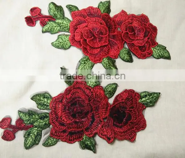 Custom Women Clothing Applique Embroidery 3d Flowers Patches photo-3