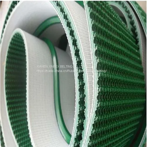 5mm Rough Top Green PVC Conveyor Belting For Incline Conveying Loading PB-G50/D photo-5
