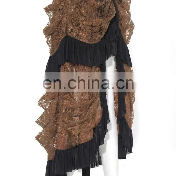 Gothic Steampunk Laces and Frills Layered High Low Skirt photo-2