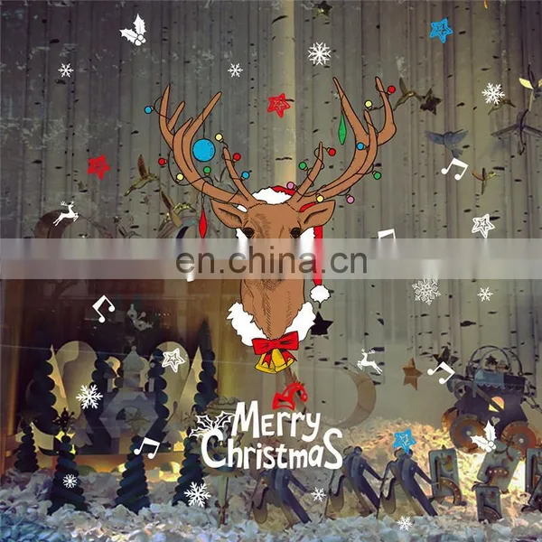 Cartoon Christmas Reindeer PVC Wall Stickers Children photo-2