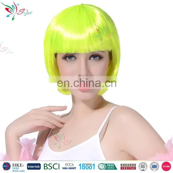 Styler Brand Women Bob Hair Wig Halloween Short Straight Blue Wig photo-6