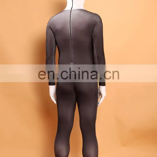 Black & White Slender Man Spandex Lycra Bodysuit Zentai Suits Halloween Fancy Dress photo-3