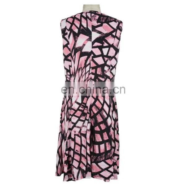 Abstract Print Milky FDY Fabric Old Women Dress Women Wear photo-2