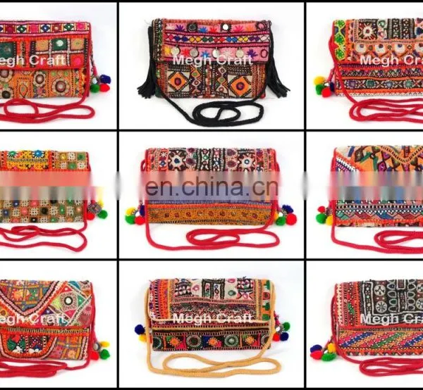 Designer Rajasthani Traditional Ethnic Clutch - Vintage Banjara Gujarati Clutch Bags-Indian Ladies Clutch Hand Bags photo-2
