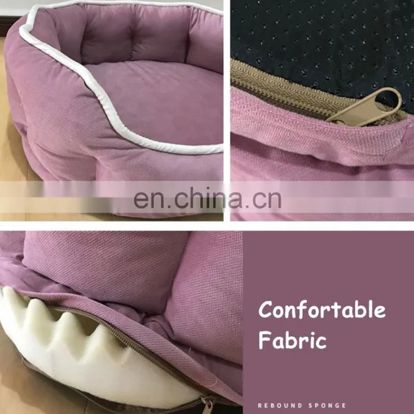 Orthopedic Dog Bed Memory Foam Pet Bed Soft Velvet Fabric With Removable Washable Cover photo-3