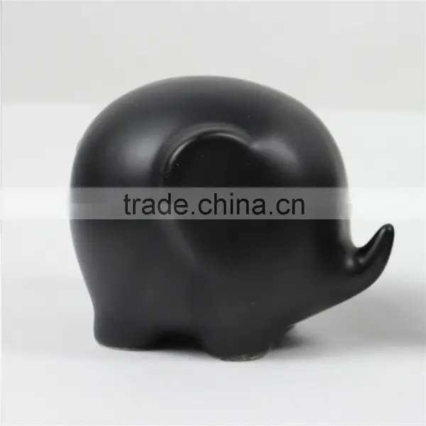 Ceramic Black Elephant,Cute Ceramic Elephant,Small Elephant for Home Decoration photo-2