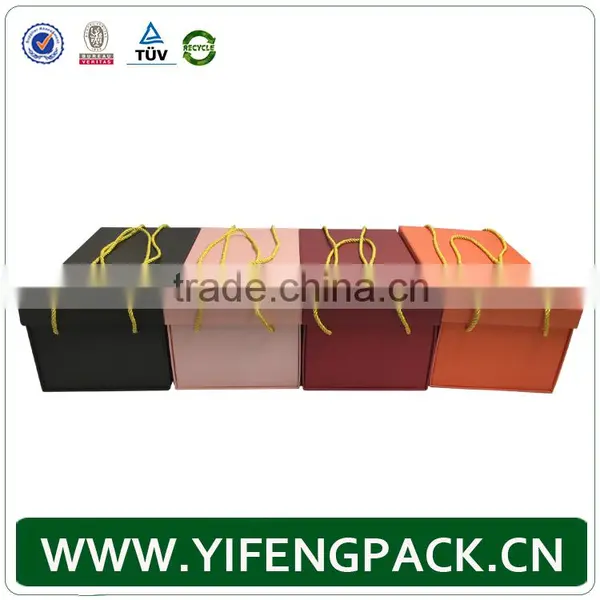 Custom Cardboard Paper Gift Box With Handle/cardboard Carrying Box With Handle photo-2