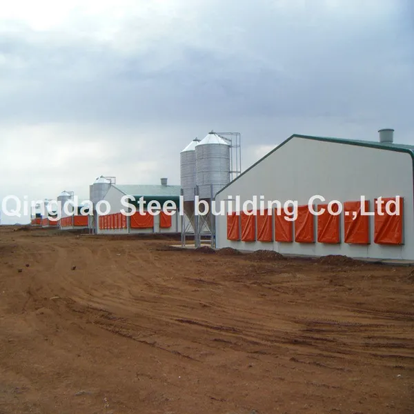 Prefabricated Building Galvanized Steel Structure Farming Shed Chicken Poultry House