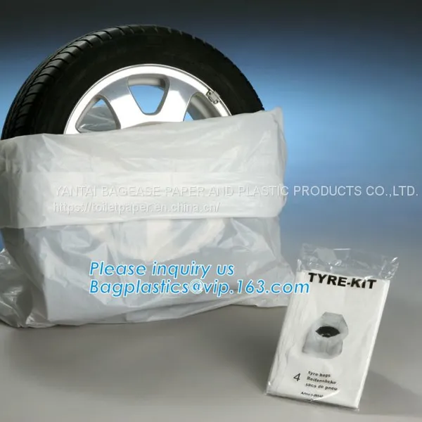 Biodegradable Car Tyre Storage Bag, Heavy Duty Washable, Tear Proof, Wheel Cover, Car Plastic Tire Bags photo-2