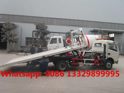 Customized Dongfeng Brand 4*2 LHD 4T Flatbed Wrecker Towing Truck photo-2