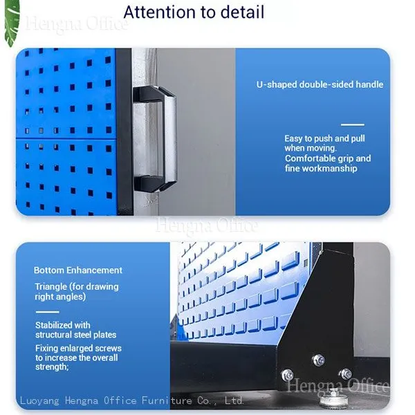 HN-BDT5 Tool Organizer Trolley for Distributors, Powder Coated Multi-Function Pegboard Stand for Retail Display, China Factory Wholesale photo-3