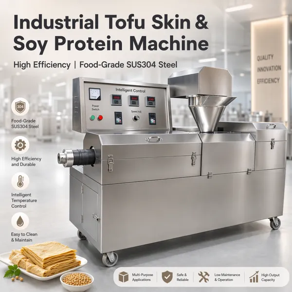 GW0876 High Output Soybean Tofu Skin Machine 40kg/h Automatic Soya Protein Extruder for Central Kitchen and Factory photo-3