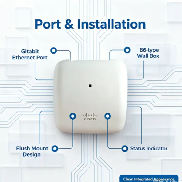 Cisco Original AIR-AP1810W / 1815W/I-H-K9 Gigabit Wall Plate AP, 86-type Panel Wireless Access Point, Support ME