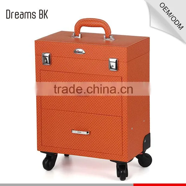 Hot Sales Orange Hairdresser Trolley Makeup Professional Case for Dresser photo-5