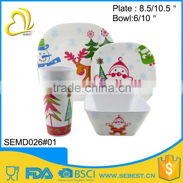 Best Selling Melamine Ware Round Shape Melamine Christmas Dinnerware photo-5