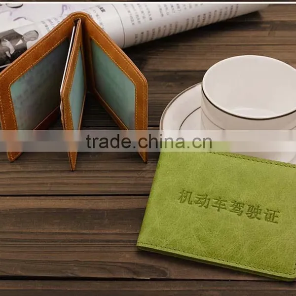 Factory Hot Sell Fashion Cow Hide Leather Driving License Wallet photo-2