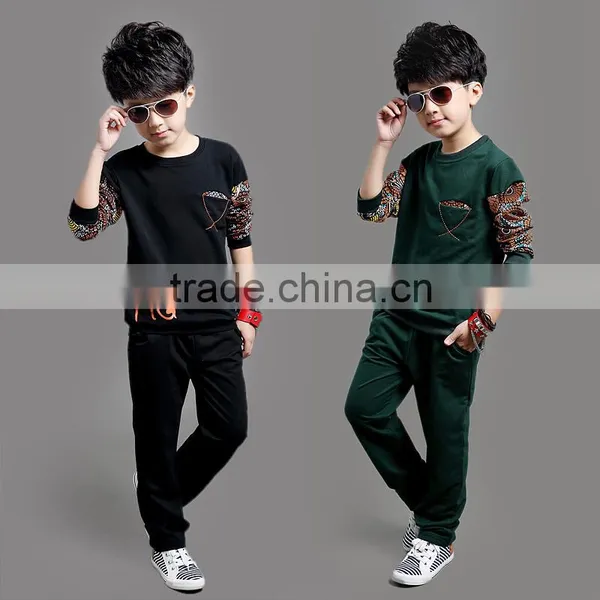 High Quality Fashion Style for Boy Long T-shirt Suit photo-3